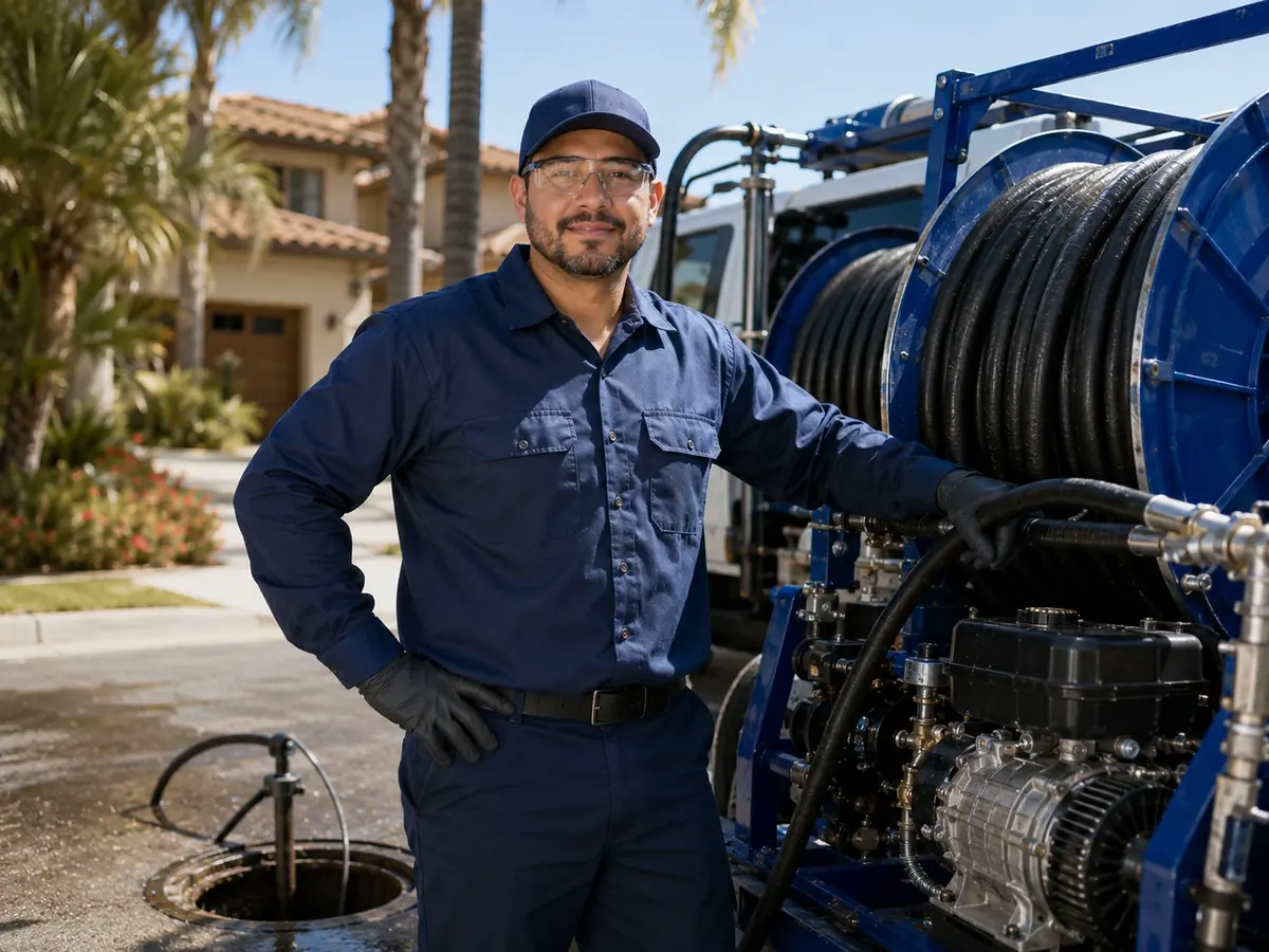 Hydro jet sewer cleaning in Pomona