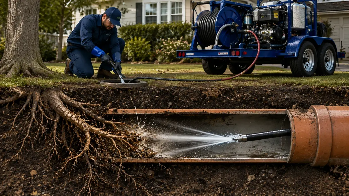 Tree Root Removal with Hydro Jetting in Pomona